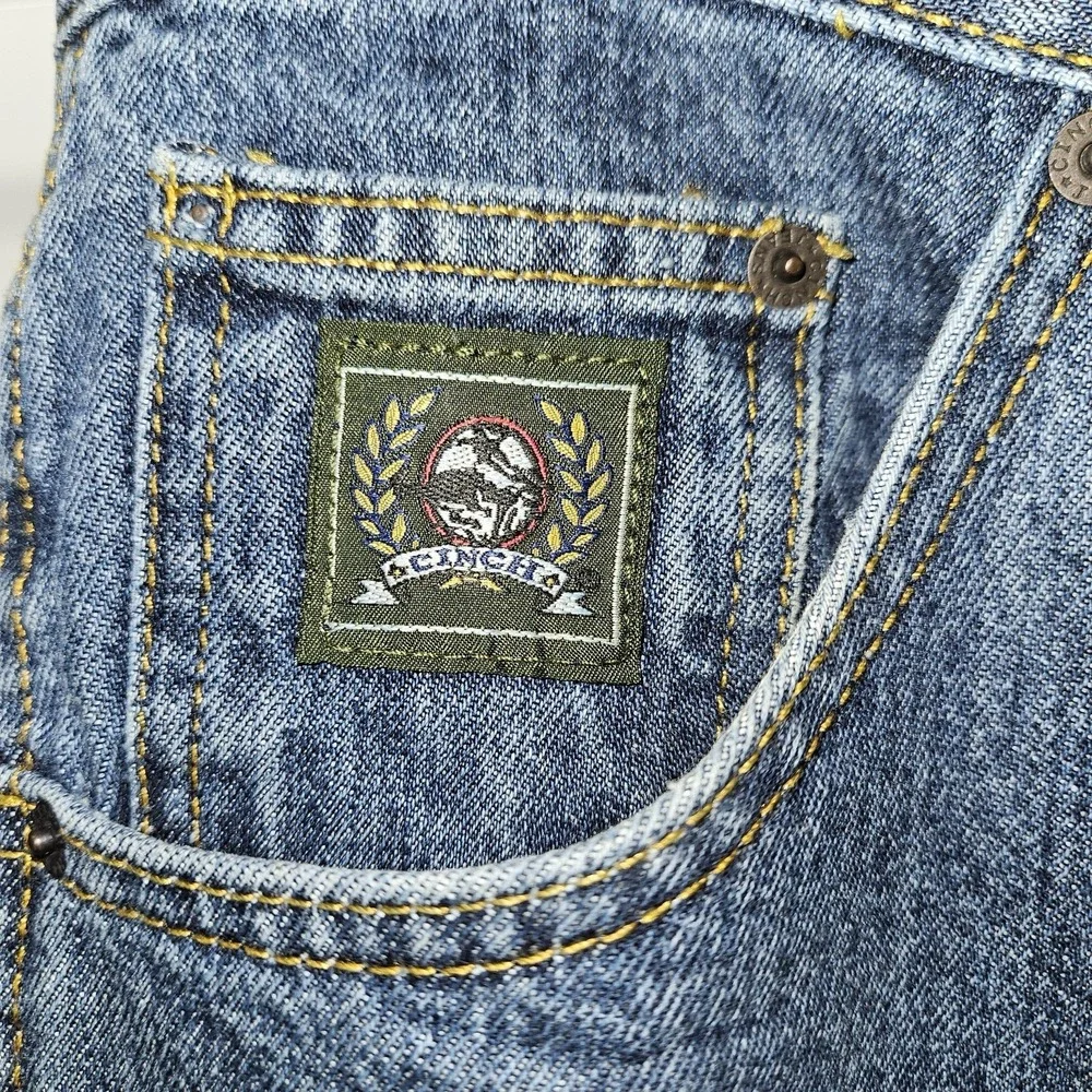 Cinch Mens Jeans 36x32 Blue Relaxed Straight Western Cowboy Denim Made Mexico